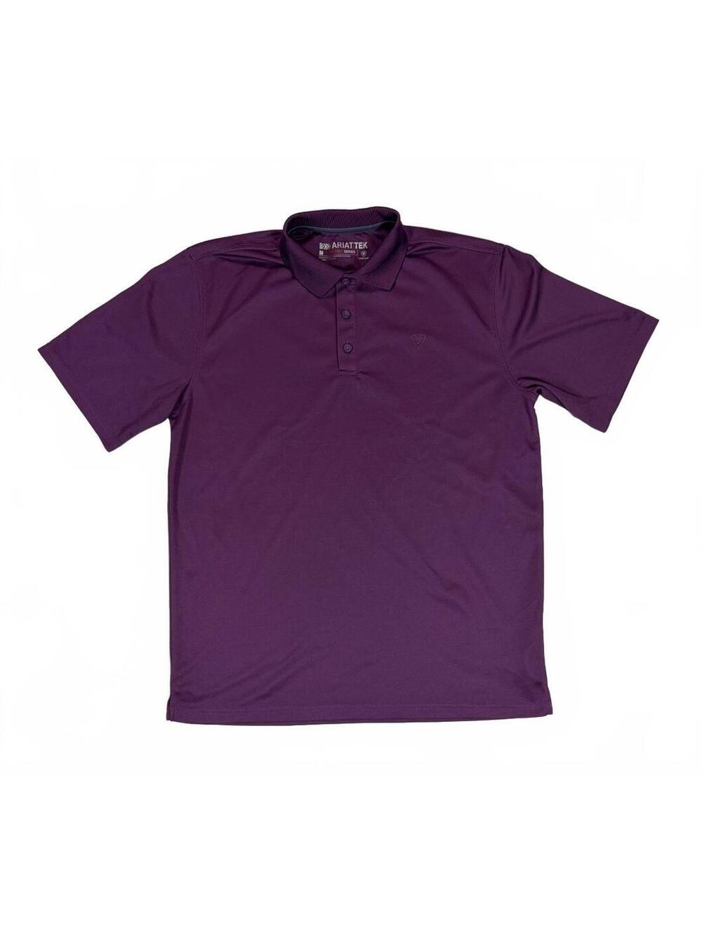 Western Ariat Men's M Purple AriatTEK Heat Series Performance Golf Polo Shirt SS